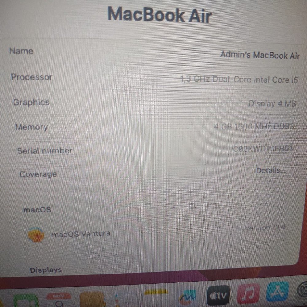 MacBook Air "14 inch ". 2014